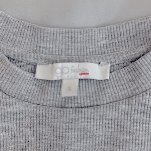 GB Fashion London Ruched Top Crop Top Tee Gray Size Small Juniors - Picture 3 of 3